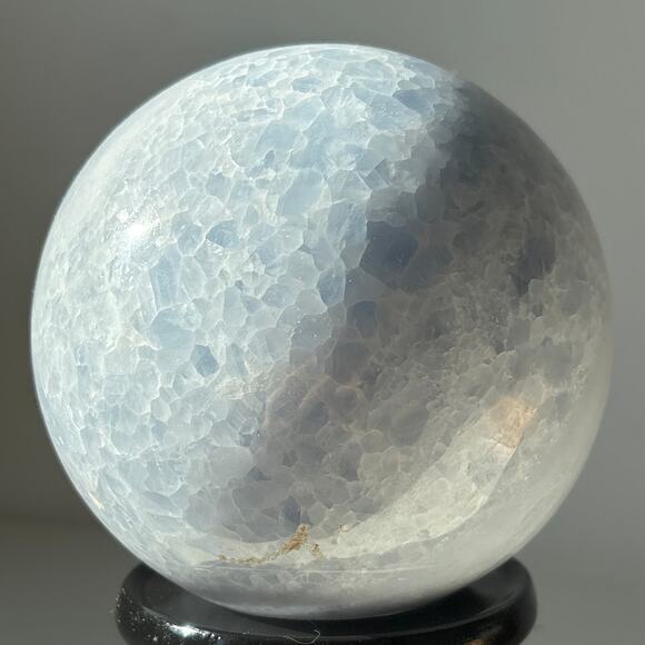 Large Blue Calcite Sphere – Over 3 lbs of Tranquil Beauty - Picture 1 of 11